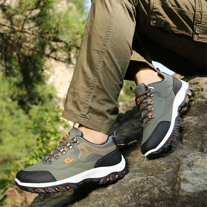 Mens Waterproof Hiking Shoes Outdoor PU Leather Walking Sneakers