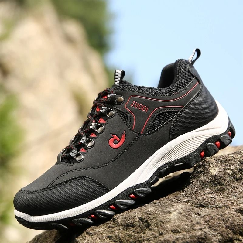 Mens Waterproof Hiking Shoes Outdoor PU Leather Walking Sneakers