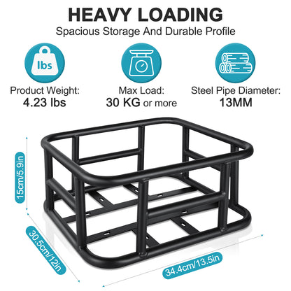 Bicycle Cargo Rack Bag, Rear and Front E-Bike Basket, Large Capacity Bike Basket for Travel and Daily Shopping