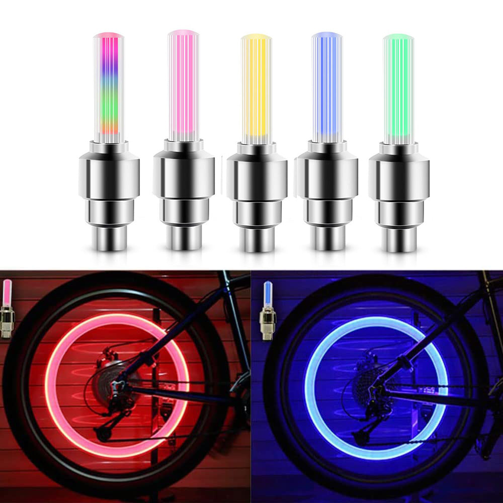 Neon Bicycle Spoke Light, LED Bicycle Valve Light, Night Riding Warning Bicycle Tire Valve Light Accessories