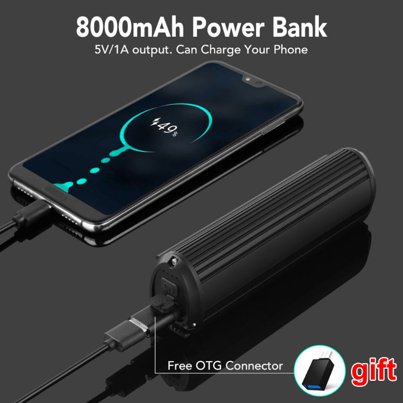 LED Bike Light Front, Rechargeable Bicycle Light, Headlight Flashlight with Power Bank, Bike Accessories