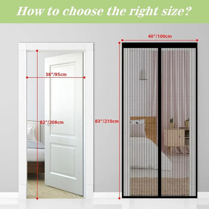 Heavy Duty Magnetic Screen Door Mesh Curtain