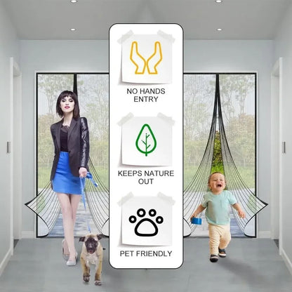 Heavy Duty Magnetic Screen Door Mesh Curtain
