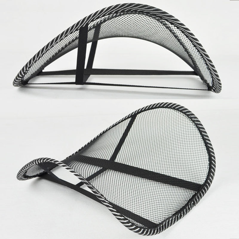 Lumbar Back Cushion, Car Seat Mesh Chair Support, Massage Back Brace Pad, Home Office Comfort Cushion