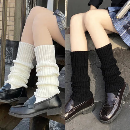 Japanese Lolita Long Socks, Women's Leg Warmers, Wool Knitted Arm Warmer, Autumn Winter Crochet Sock Boot Cuffs