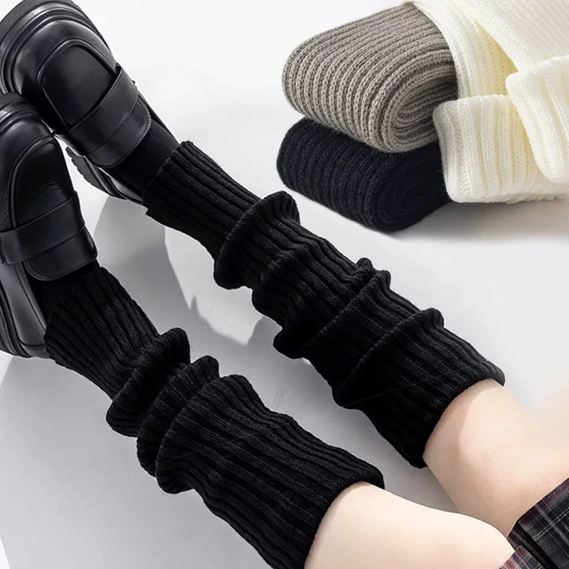 Japanese Lolita Long Socks, Women's Leg Warmers, Wool Knitted Arm Warmer, Autumn Winter Crochet Sock Boot Cuffs