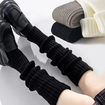 Japanese Lolita Long Socks, Women's Leg Warmers, Wool Knitted Arm Warmer, Autumn Winter Crochet Sock Boot Cuffs