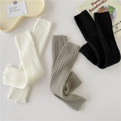 Japanese Lolita Long Socks, Women's Leg Warmers, Wool Knitted Arm Warmer, Autumn Winter Crochet Sock Boot Cuffs