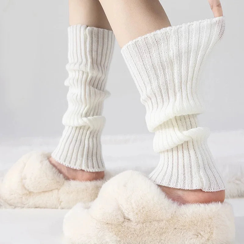Japanese Lolita Long Socks, Women's Leg Warmers, Wool Knitted Arm Warmer, Autumn Winter Crochet Sock Boot Cuffs