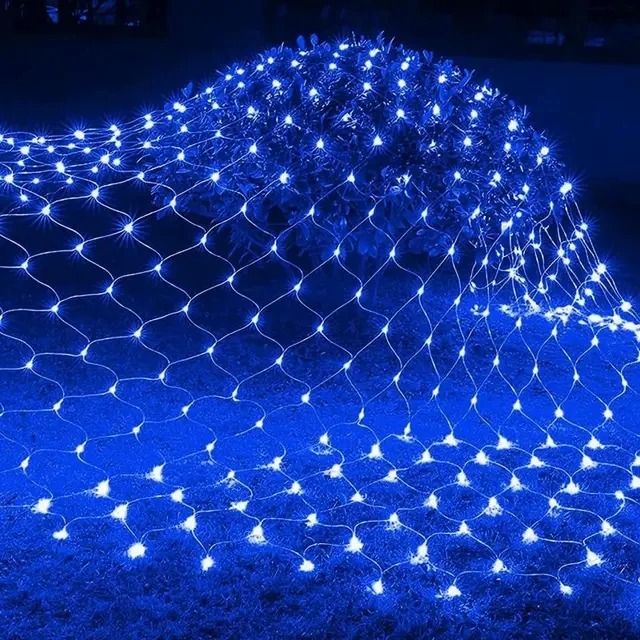 Halloween Purple LED Net Mesh Fairy Light Curtain for Home Wedding and Party Decoration