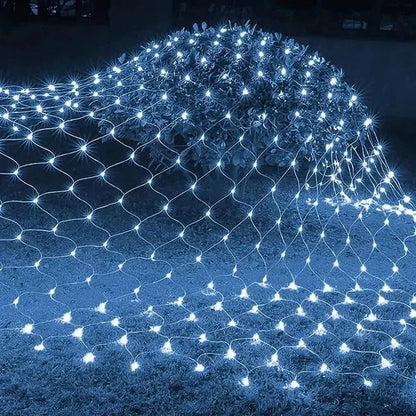 Halloween Purple LED Net Mesh Fairy Light Curtain for Home Wedding and Party Decoration