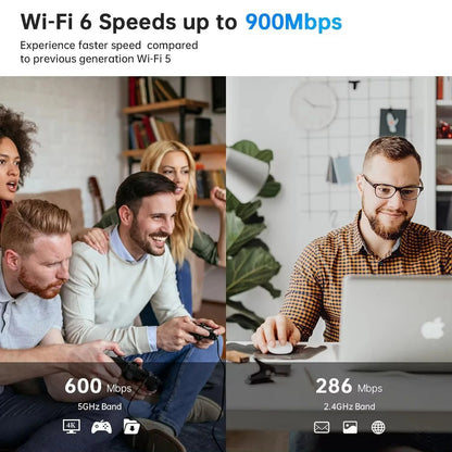 High Speed Dual Band Wireless Adapter with Bluetooth Connectivity
