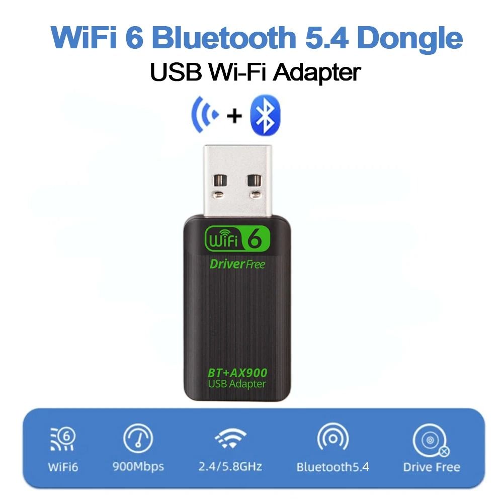 High Speed Dual Band Wireless Adapter with Bluetooth Connectivity