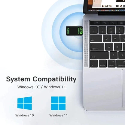 High Speed Dual Band Wireless Adapter with Bluetooth Connectivity