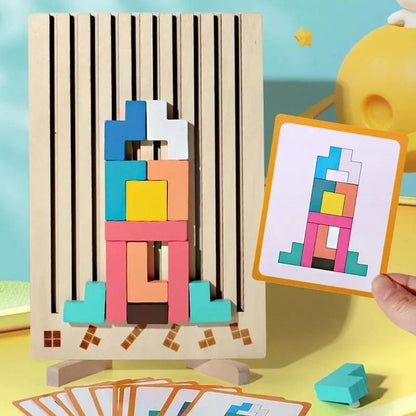 Wooden Puzzle Stacking Game for Family Activity