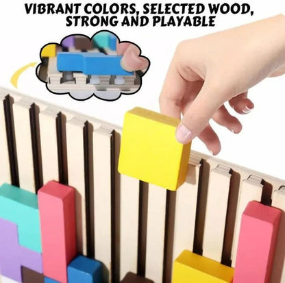 Wooden Puzzle Stacking Game for Family Activity