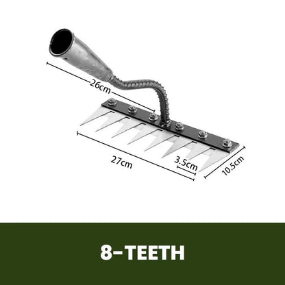 5/6/7/8 Teeth Agricultural Rake – Manganese Steel Soil Loosening & Weeding Tool, Multi-Use Agricultural Straw Hoe