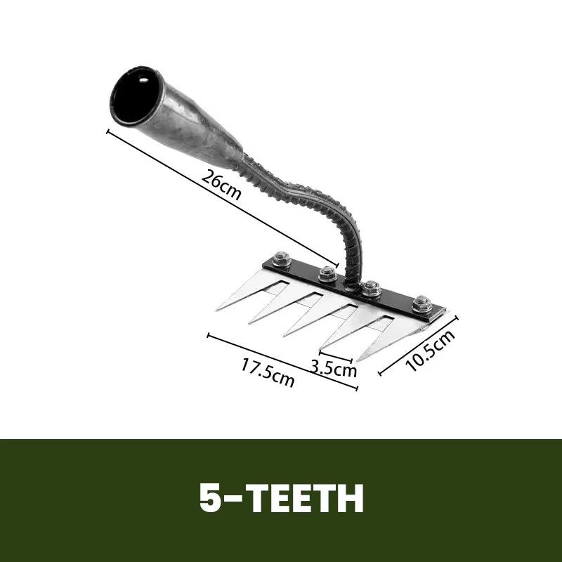 5/6/7/8 Teeth Agricultural Rake – Manganese Steel Soil Loosening & Weeding Tool, Multi-Use Agricultural Straw Hoe