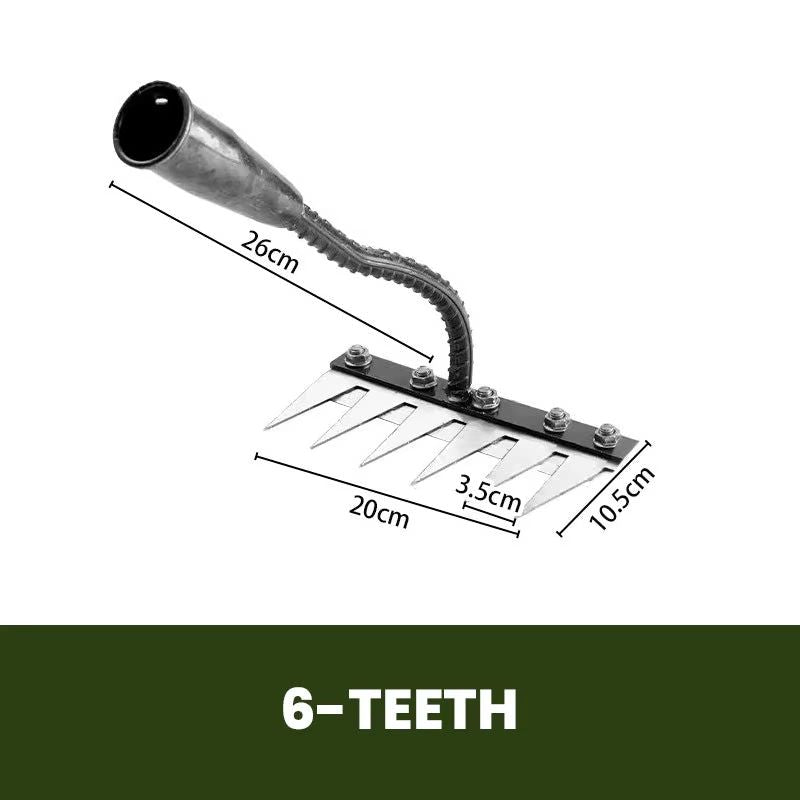 5/6/7/8 Teeth Agricultural Rake – Manganese Steel Soil Loosening & Weeding Tool, Multi-Use Agricultural Straw Hoe
