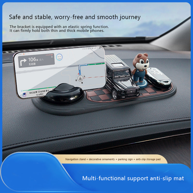 Non Slip Dashboard Mat with Rotation Phone Mount, Car Anti Slip Holder, Adhesive Dashboard Phone Stand