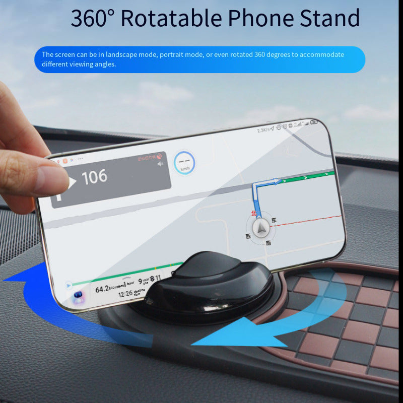 Non Slip Dashboard Mat with Rotation Phone Mount, Car Anti Slip Holder, Adhesive Dashboard Phone Stand