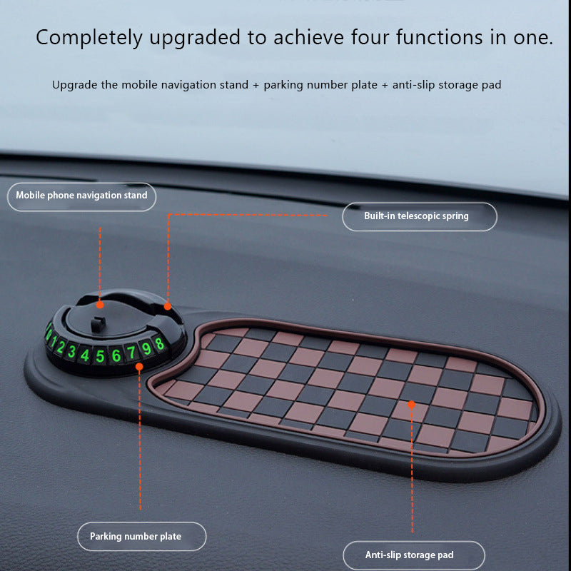 Non Slip Dashboard Mat with Rotation Phone Mount, Car Anti Slip Holder, Adhesive Dashboard Phone Stand