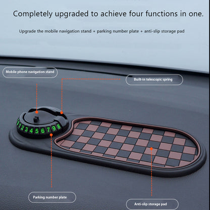 Non Slip Dashboard Mat with Rotation Phone Mount, Car Anti Slip Holder, Adhesive Dashboard Phone Stand
