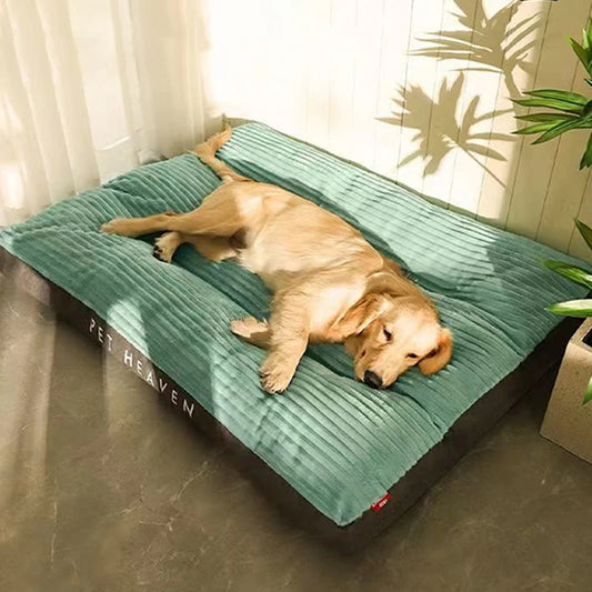 Corduroy Dog Bed, Winter Warm Pet Sleeping Mat, Soft Pet Mat for Dogs, Detachable Washable Puppy Bed