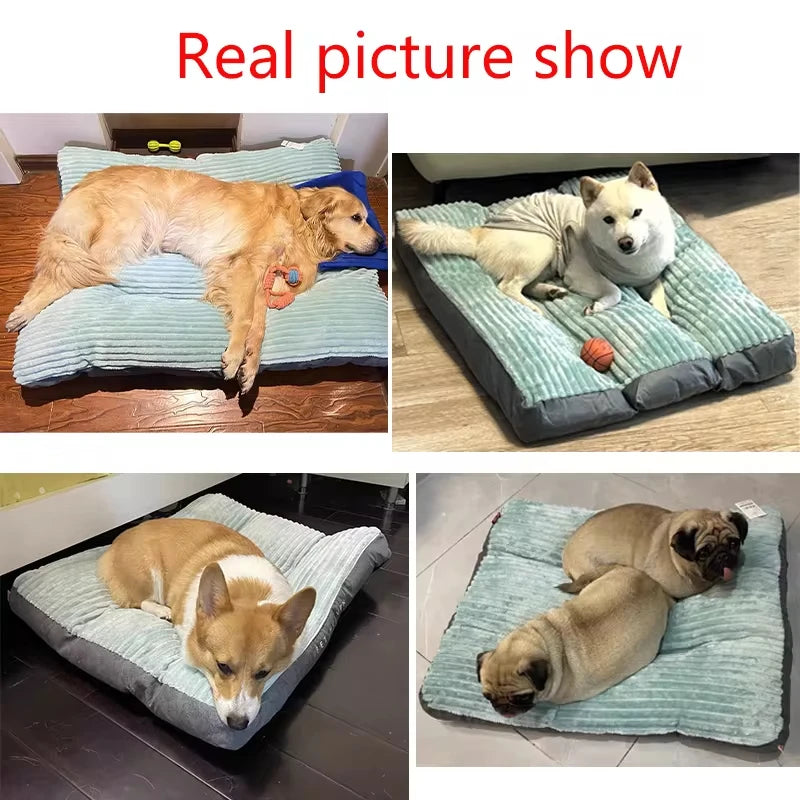 Corduroy Dog Bed, Winter Warm Pet Sleeping Mat, Soft Pet Mat for Dogs, Detachable Washable Puppy Bed