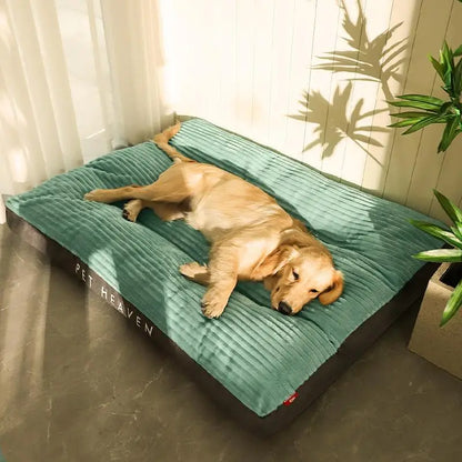 Corduroy Dog Bed, Winter Warm Pet Sleeping Mat, Soft Pet Mat for Dogs, Detachable Washable Puppy Bed