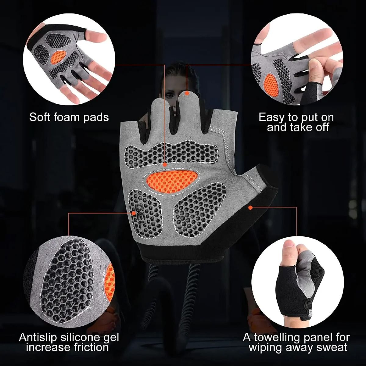 Fitness Cycling Gloves for Men and Women Breathable Anti Slip Training Gloves