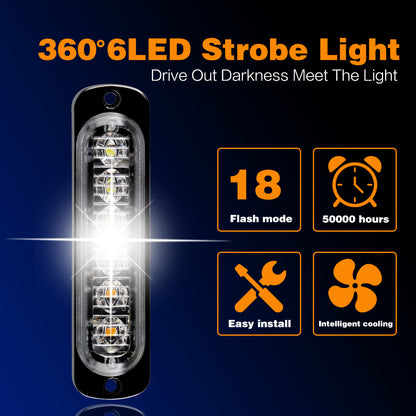 Car Emergency LED Strobe Light, Truck Flashing Grille Lights, Police Warn Light, LED Strobe Bar