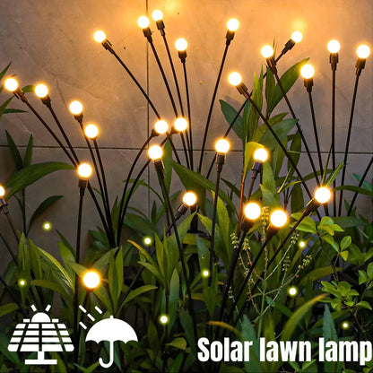 LED Solar Garden Firefly Light, Outdoor Waterproof Starburst Decorative Lamp for Path Yard Patio Landscape