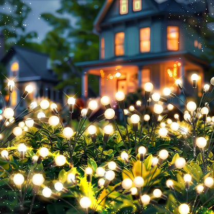 LED Solar Garden Firefly Light, Outdoor Waterproof Starburst Decorative Lamp for Path Yard Patio Landscape