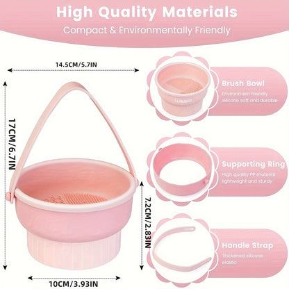 Silicone Makeup Brush Cleaner Mat, Drying Rack and Air Dry Tool, Cosmetic Brush Cleaning Beauty Organizer Kit