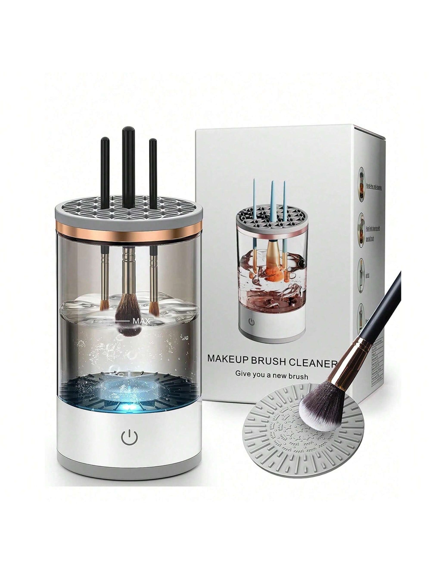 Makeup Brush Cleaner Machine, Electric Automatic Brush Washer Dryer, Deep Cleaning Tool for Cosmetic Brushes