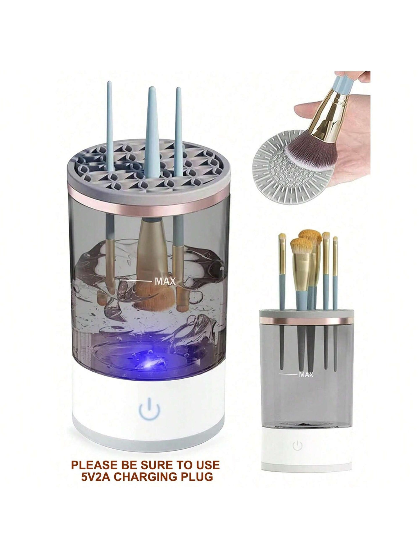 Makeup Brush Cleaner Machine, Electric Automatic Brush Washer Dryer, Deep Cleaning Tool for Cosmetic Brushes