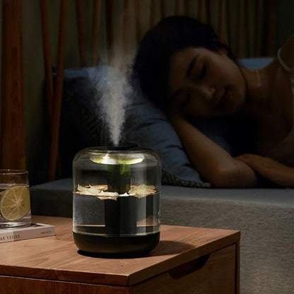 1L Rechargeable Air Humidifier with LED Light and USB Aroma Diffuser