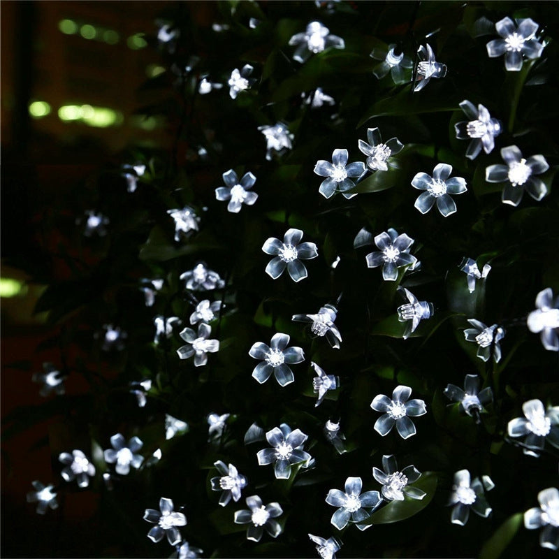 20LED Solar String Lights, Outdoor Waterproof Cherry Flower Lights, Battery Operated Garden Party Decoration