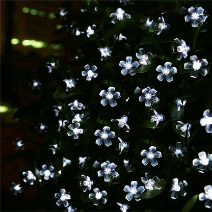 20LED Solar String Lights, Outdoor Waterproof Cherry Flower Lights, Battery Operated Garden Party Decoration