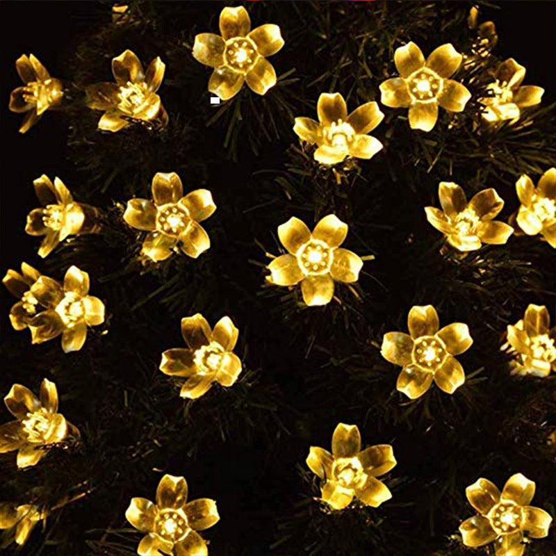 20LED Solar String Lights, Outdoor Waterproof Cherry Flower Lights, Battery Operated Garden Party Decoration