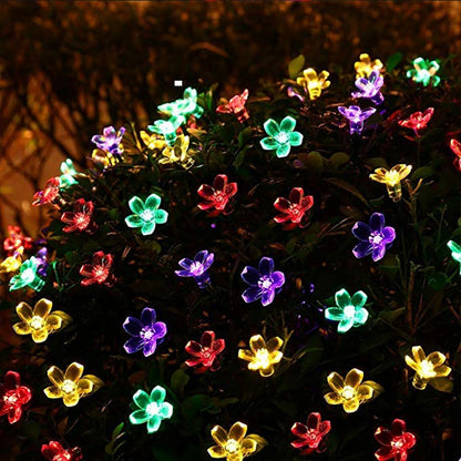 20LED Solar String Lights, Outdoor Waterproof Cherry Flower Lights, Battery Operated Garden Party Decoration