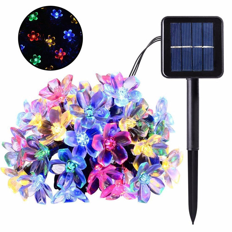 20LED Solar String Lights, Outdoor Waterproof Cherry Flower Lights, Battery Operated Garden Party Decoration