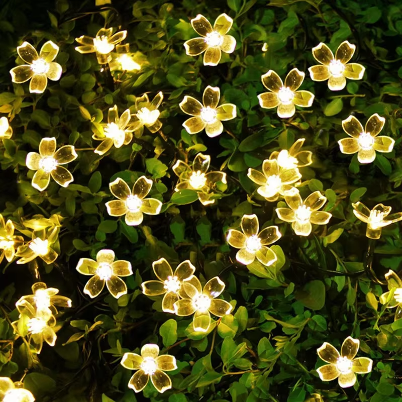 20LED Solar String Lights, Outdoor Waterproof Cherry Flower Lights, Battery Operated Garden Party Decoration