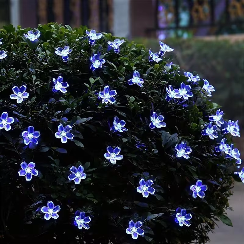 20LED Solar String Lights, Outdoor Waterproof Cherry Flower Lights, Battery Operated Garden Party Decoration