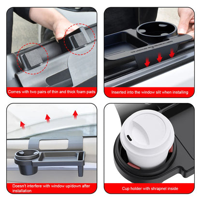 Phone Holder Cup Stand, Car Door Tray, Hanging Storage Barrel, Auto Organizer with Pocket Rack