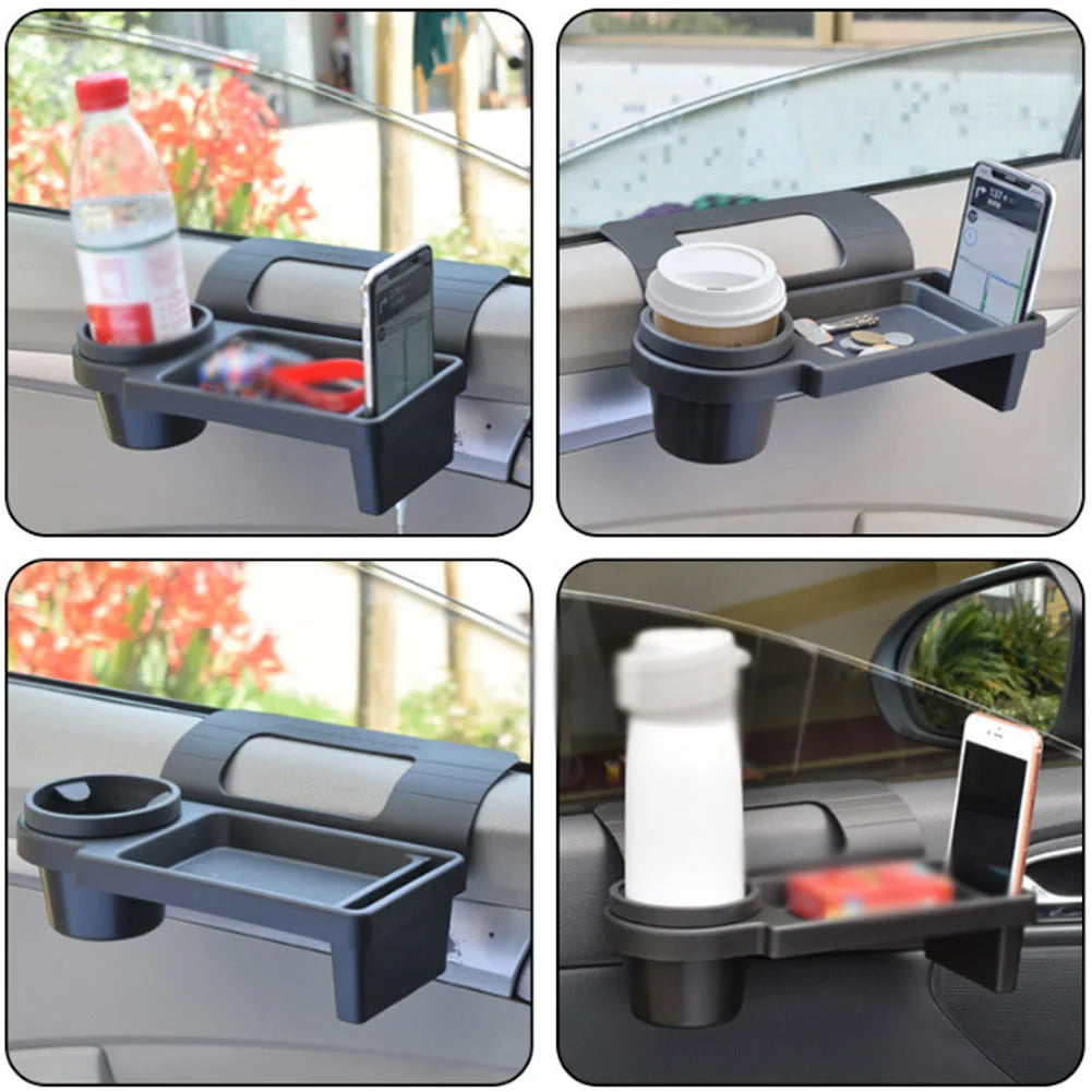 Phone Holder Cup Stand, Car Door Tray, Hanging Storage Barrel, Auto Organizer with Pocket Rack