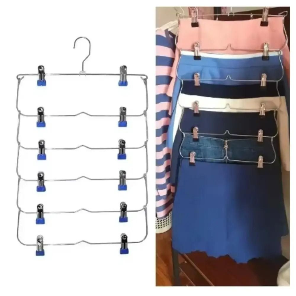 Multi Functional Home Non Slip Metal Pants Rack Stainless Steel Hanger Storage Skirt Rack