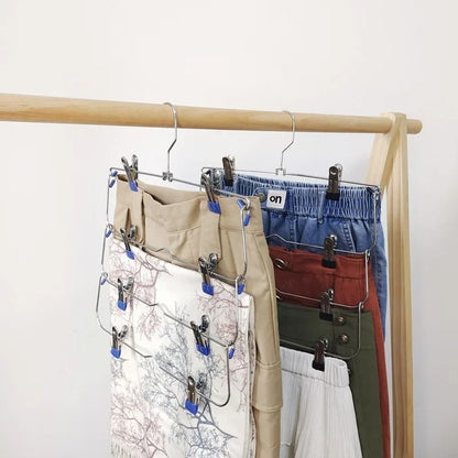 Multi Functional Home Non Slip Metal Pants Rack Stainless Steel Hanger Storage Skirt Rack