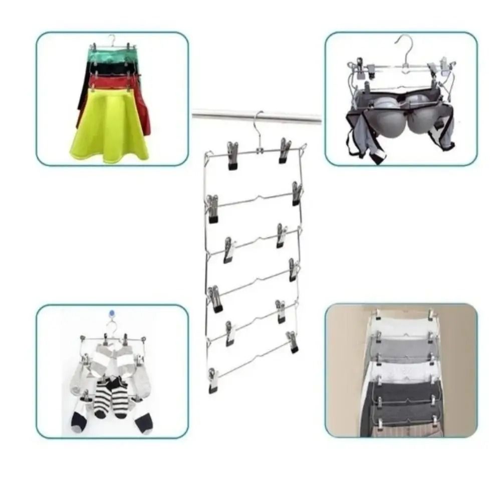Multi Functional Home Non Slip Metal Pants Rack Stainless Steel Hanger Storage Skirt Rack